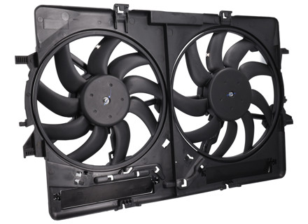 Water Radiator Fans With Cowling. Porsche 95B Macan 2.0L - 8K0959501G, 9A712100315, 8K0121003P