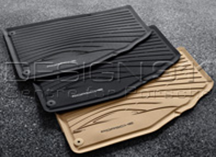 Rubber Floor Mats Porsche 981 Boxster / 981C Cayman / 991 (911) 2012>> / 718 Boxster LHD Cars - 98104480043, 981044800431E0, 98104480041, 981044800434H0, 98104480043OP1, 981044800451e0, 98104480045