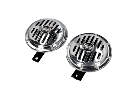Set clacson, 12 Volt, cromato Porsche 356 / 911 / 912 Set da 2 - 9001000, 64463511111, 64463511200, 64463511300, 64463511400