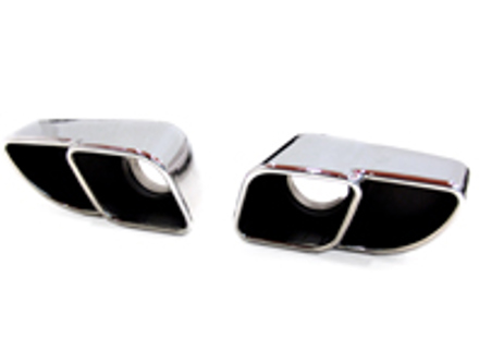 DesignTek Exhaust tail pipes twin square design, 60mm, POLISHED for Porsche 997 Turbo - 99711125281, 99711125282, 99711125181, 99711125182