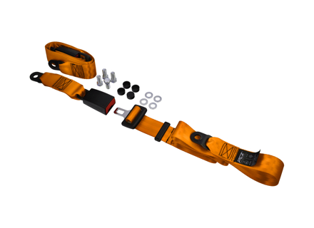 Static 2-point rear lap belt in orange (Set of 2). Porsche 911 78-89 / 964 / 993 / 968 / 924 / 944 - 47785779570B, 911116