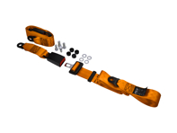 Static 2-point rear lap belt in orange (Set of 2). Porsche 911 78-89 / 964 / 993 / 968 / 924 / 944 - 47785779570B, 911116