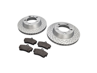 REAR Brake Pads and Brake Disc Package Porsche 987 Boxster S / Cayman S - 98635293911, 98635240301, 98735240301, 98735240300, 98735293901, 98735293900