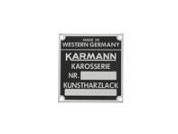 Chassis Number and Paint Code Badge. KARMANN. Porsche 911 65-69 / 914 - 90270111100 Chassis Number and Paint Code Badge. KARMANN. Porsche 911 65-69 / 914 - 90270111100