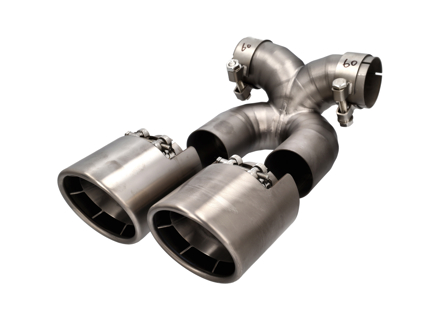 GT4 RS-Style Dual Titanium Tailpipes with X-Pipe for Porsche 987-2 / 981 / 718 (982) Boxster & Cayman - 98711125730, 98711125831, 98711198130, 98711125860, 98111126100, 98111136100, 98111136160, 98111136161, 98111136162, 98111196100, 98111196101, 98111196102, 982251187K, 982251187P, 982251187AG, 982251187H, 982251187N, 982251187L, 982251187R, 982251187G, 982251187J, 982251187Q, 982251187AF, 982251187AL, 98104420110, 98104420111, 98204420010, 98204420011 - TI-PXBET-718-BLK, TI-PXBET-718-MAT, TI-PXBET-718-GLS
