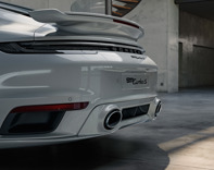 Sports exhaust system, with tailpipes in Silver. Porsche 992 Turbo / Turbo S - 992044221 Sports exhaust system, with tailpipes in Silver. Porsche 992 Turbo / Turbo S - 992044221