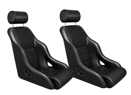Rally ST Bucket Seats, Black Leather, SET OF 2. Porsche 356 / 911 / 912 / 964 1950-94