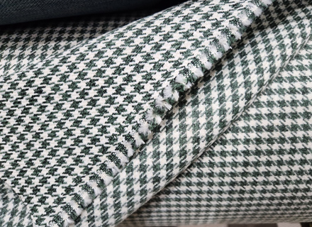 Pepita Porsche Houndstooth classic fabric, Green / White