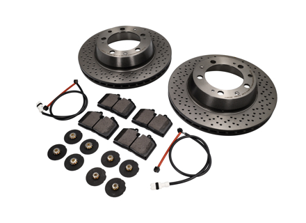 REAR Brake Pads And Brake Disc Package. Porsche 993 C2/C4 1994-97 - 99335204102, 99361236502, 96435193903, 96535209601, 99635208600