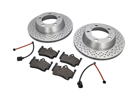 REAR Brake Pads and Brake Disc Package Porsche 718 S Textar - 98735240101, 98735293903, 98160916300