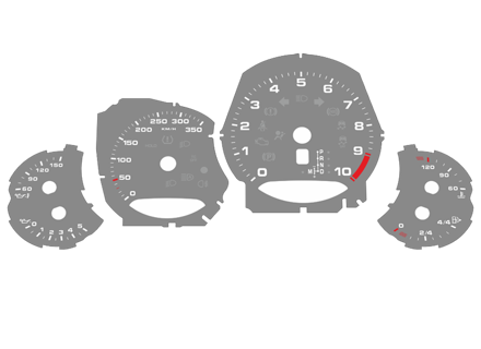 Dial face set, KMH. Porsche 991.1 GT3