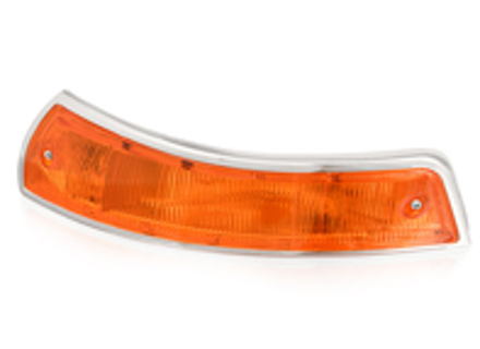 Front indicator unit & lens in metal (SWB). Porsche 911/912 1965-68 USA - 90163140202, 90163140102