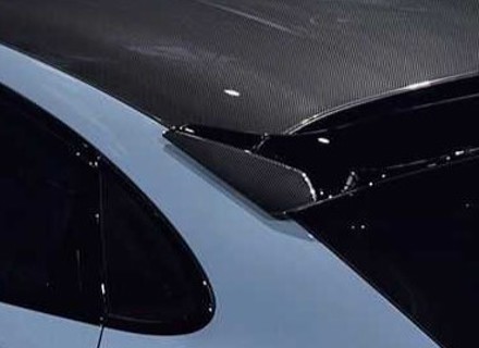 Side trim carbon fibre for roof spoiler. Porsche 9YA Cayenne turbo GT Coupe - 9Y3863149BO3G, 9Y3863150BO3G