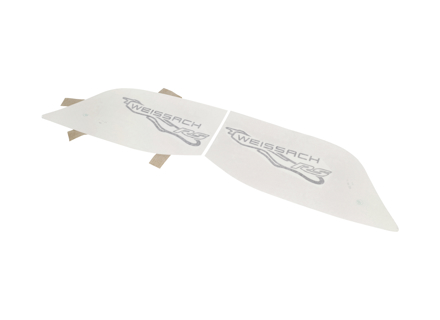 Rear Wing End Plate Logo Weissach RS. Porsche 992 GT3 RS - 99204482093OZ1, 99204482093BO1, 99204482093II0, 99204482093II9