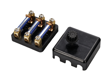 Rear 3 way fuse panel with cover. Porsche 911 - 91161209306, 91161209307, 91161209305