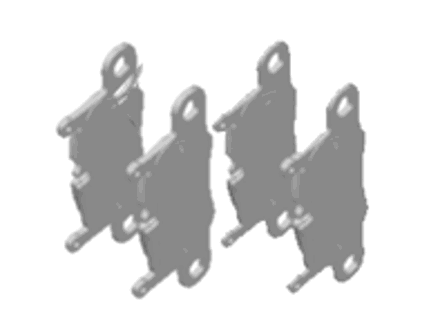 Brake pads, Rear. Porsche Taycan  brake discs 19' 480mm, brake caliper in White - 9J1698451A, 9J1698451F