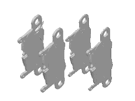 Brake pads, Rear. Porsche Taycan brake discs 19' 480mm, brake caliper in White - 9J1698451A, 9J1698451F Brake pads, Rear. Porsche Taycan brake discs 19' 480mm, brake caliper in White - 9J1698451A, 9J1698451F