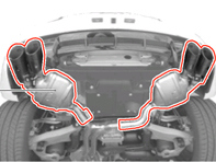 Sport Exhaust System. Porsche Macan S / Turbo LHD Cars - 95B04420019, 95B04420020 Sport Exhaust System. Porsche Macan S / Turbo LHD Cars - 95B04420019, 95B04420020