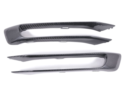 Séparateurs de conduits d'air de pare-chocs avant, fibre de carbone. Porsche 991.1 Carrera - E319
