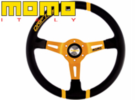 Volant drift - cuir noir / inserts orange - Momo Volant drift - cuir noir / inserts orange - Momo