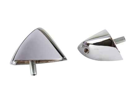 Set di staffe di montaggio per catadiottro posteriore, cromato. Porsche 356B / 356C - 64473150705, 64473150805 - 1696002410, EQ960010