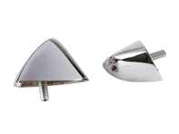 Set di staffe di montaggio per catadiottro posteriore, cromato. Porsche 356B / 356C - 64473150705, 64473150805 - 1696002410, EQ960010