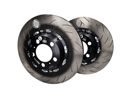 EBC Racing Two-piece floating Front SLOTTED Brake Discs for Porsche 991 GT3 - 99135140581, 99135140681, 99135140682 - SG2F019