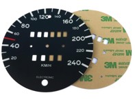 Snelheidsmeterschaal voor omrekening van mijlen naar km/u. Mechanisch. Porsche 911 1975-1983 - 93064153300 - 911886-03