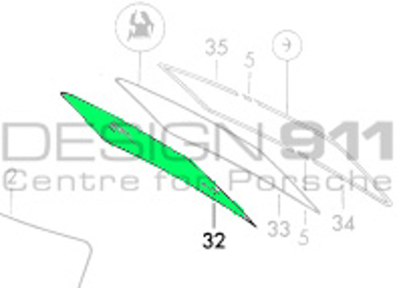 Heckscheibe CLEAR COUPE. Porsche 911/912 65-84 - 91154510202, 91154510500