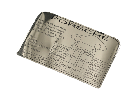 贴纸轮胎压力。保时捷 964 1993>> - 96470128723