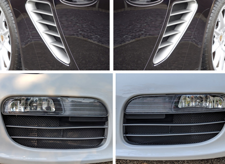 Front bumper radiator and side vent wire mesh kit Porsche 987.1 Boxster