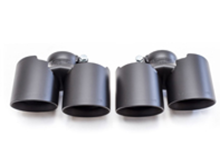 Exhaust Deluxe Quad-Style Tail Pipes, in Satin Black finish . Porsche 997.2 Carrera - 99711115130, 99711135130, 99711198330, 99711199130, 99711135230, 99711198430, 99711199231, 99711199240, 99711199140, 99711115230