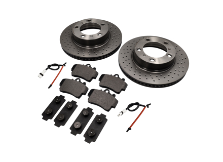 VORDERE Bremsbeläge und Bremsscheibenpaket Porsche 987 Boxster / 987C Cayman - 98735140101, 98735140201, 98735193903, 98735108801, 99761275500, 99761275701