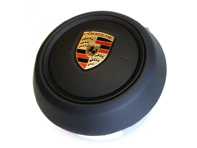 Black leather airbag unit for steering wheel. Porsche 992.1 - 992880201DTRP, 992880201CTRP, 992880201D, 992880201C Black leather airbag unit for steering wheel. Porsche 992.1 - 992880201DTRP, 992880201CTRP, 992880201D, 992880201C