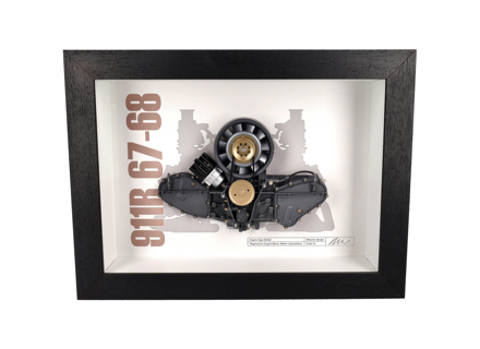 Motor 911 R model cutaway Porsche Art - Doos ingelijste schaal 1:4