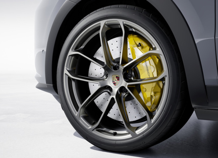 Rear 22-inch GT Design Alloy wheel, in Platinum Satin-matt. Porsche 9YA / 9YB Cayenne - 9Y3601025APOB5, 9Y3601025BAOB5