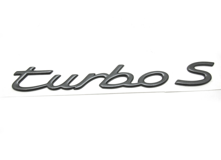 Turbo S - Badge achter, Gun Metal. Porsche 993Turbo - 996559237034PU, 996.559.237.03.4PU