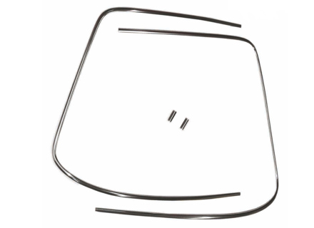 Front screen chrome  moulding trim kit Porsche 911 1965 to 1983 - 64454192106, 90154191220, 90154191120