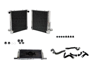 Radiador de aluminio para líquido refrigerante de agua y mangueras (SET DE 3). Porsche 981 Boxster Spyder / 981 Cayman GT4 - 99110613103, 99110613203, 99110613801, 99110613802 - 7067, 7066, 7068