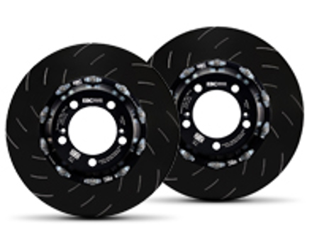 EBC racing two-piece floating rear slotted brake discs for Porsche 991 GT3 - 99135240780, 99135240880 - SG2F013