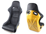 Seats in racing style, Black leather with yellow seat shell. Porsche 964 / 993 - SET11.1.101G, SET111101G Seats in racing style, Black leather with yellow seat shell. Porsche 964 / 993 - SET11.1.101G, SET111101G