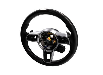Multi-function sports steering in carbon. Porsche 971 Panamera Hybrid 2017>> - 971044405, 971044405A34, 971044405OE5, 9710444059J9, 971044405OK6, 9710444058U7