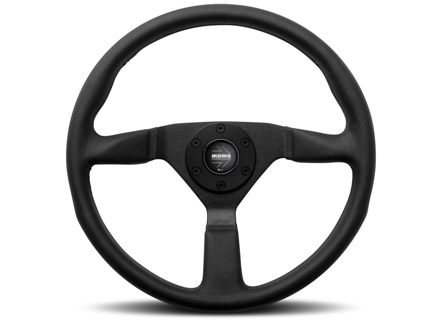 Steering wheel MONTECARLO - 380mm, with black stitching and horn button - Momo - M11111785225L, M11111792217L, M11111792217R/M11111785225R