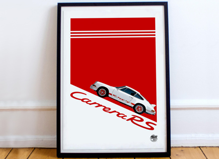 Porsche 911 Carrera 2.7 RS poster in Black frame