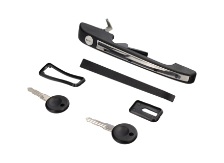 门把手。保时捷 924S / 944 包括钥匙、黑色和镀铬插件 - 94453890500, 94453890600, 477837037H, 477837038H, 94453890503, 94453890603