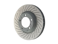 Brake disc rotor Front, drilled monoblock, 330x34mm. Porsche 992.1 Carrera - 992615301, 992615401 - PFL39983, PFR39984