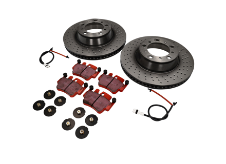 Brake Disc Package with EBC Sport Brake Pads Porsche 996 Turbo - DP31514C, 99635240X02BRE, 99635240X02, 99661236501, 99635208602, 99635208600
