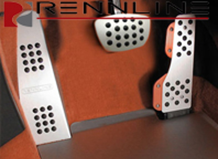 Rennline aluminium 3-delige pedaalset met rubberen grip. Porsche 944/924/968 TIPTRONIC - P716299, P71.62.99
