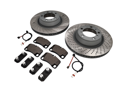 REAR Brake Pads and Brake Disc Package Porsche 997 Turbo Sebro - 99735240502, 99735240602, 99761275402, 99735208602, 99735294905