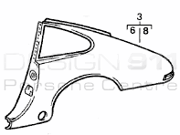 Rear 1/4 Panel Coupe. Porsche 911 1987-89 G50 Gearbox cars - 91150306113GRV, 91150306213GRV